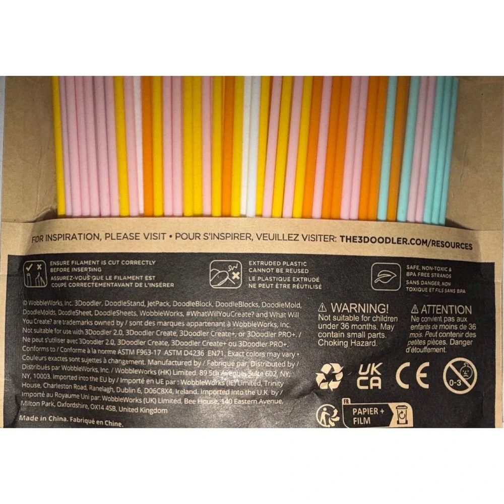 3Doodler Start+ Plastic Bulk Bag 250 Pieces Fire & Ice Mix 3DS-ECO-MIX1-250 NEW